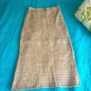 House of Harlow 1960 Beige Knit Maxi Skirt sz small
